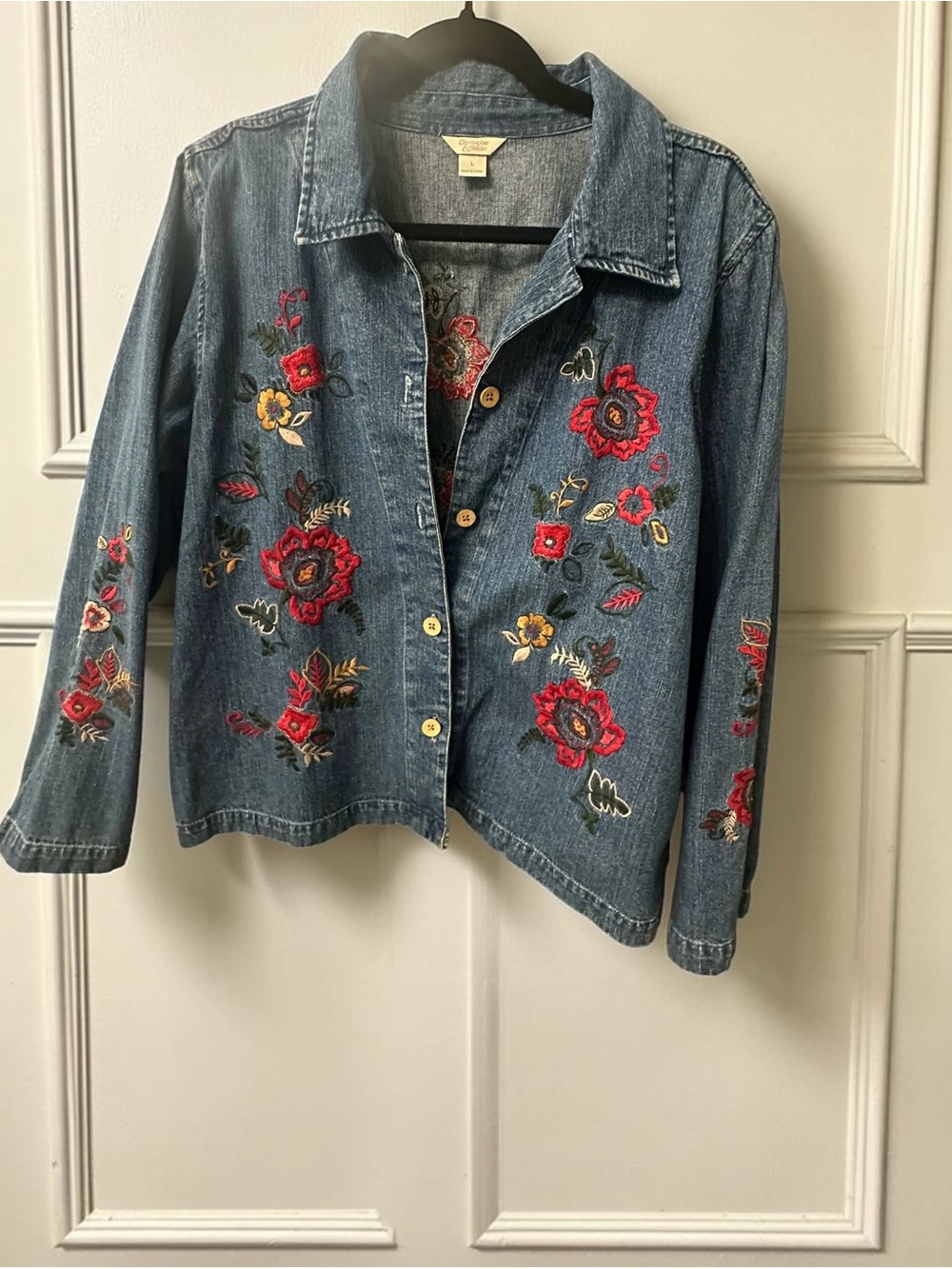 Christopher & Banks Lightweight Embroidered Denim Jacket. Vintage. Size: Large